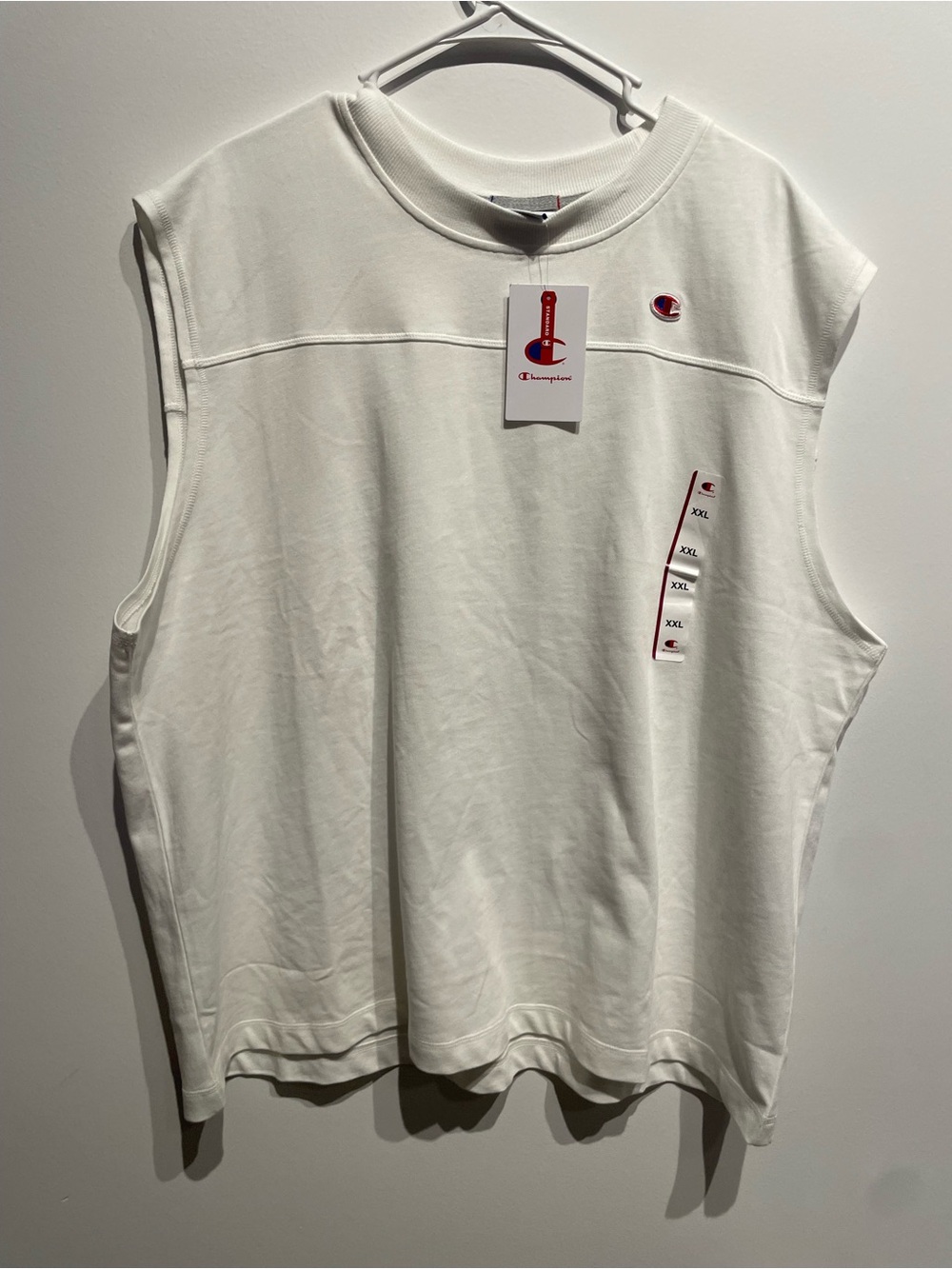 Champion Men's "World Game" Sleeveless Muscle Shirt Bright White XXL NWT